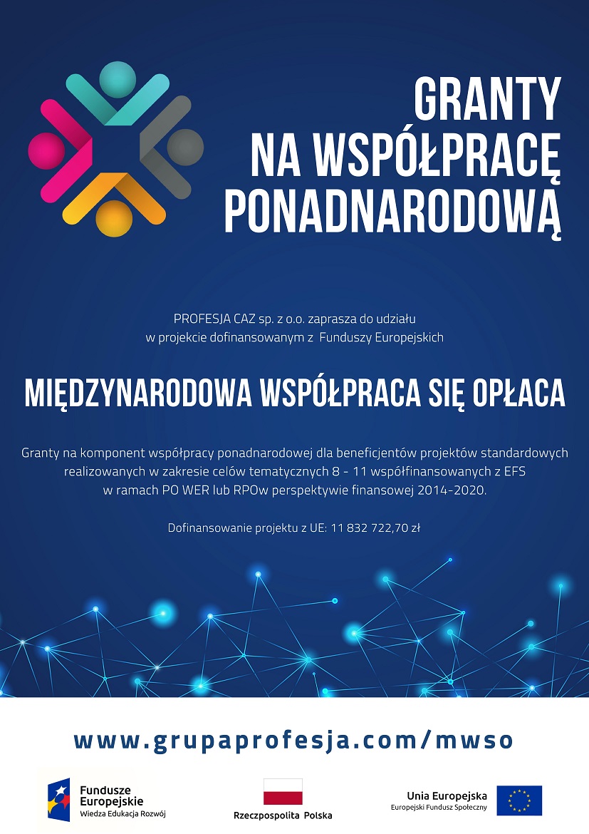 Plakat Granty Miedzynarodowa Wspolpraca